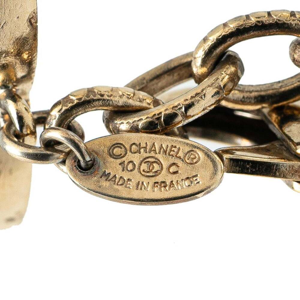 CHANEL Authentic Black Pearl Logo Charm Bracelet - Picture 5 of 6